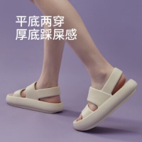 優調涼鞋女夏網紅ins風時尚潮流防滑柔軟厚底踩屎感外穿沙灘情侶拖鞋